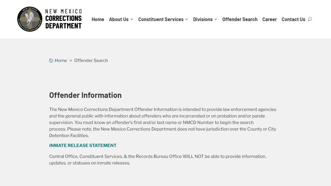 Offender Search | NM Corrections Department - New Mexico