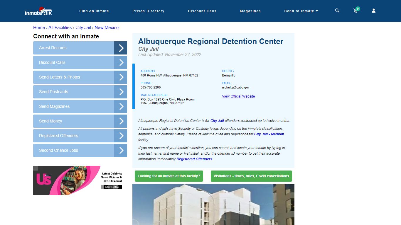 Albuquerque Regional Detention Center | Inmate Locator